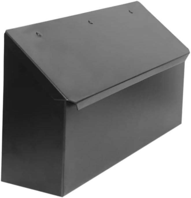 NACH Black Envelope Wall Mount Mailbox, Rust Resistant Metal Mailbox, Black Mailbox Wall Mount, Mailboxes for Outside Wall Mount, Outdoor Mailboxes, Wall Mailbox, 14.1 x 3.5 x 6 Inches, MB-6915BLK