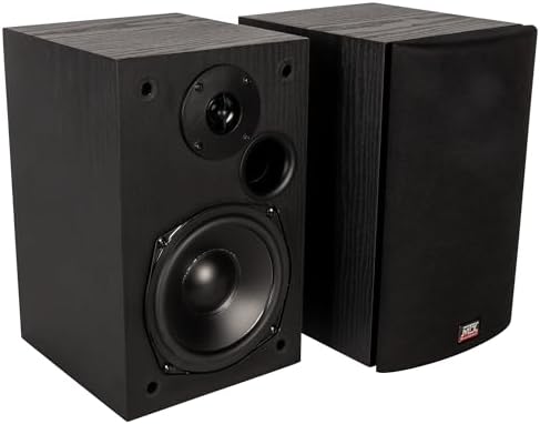 MTX Audio MONITOR5i 5.25 Inch 2-Way Bookshelf Speakers, 200W Polypropylene Wired Home Theater and Music Speaker System with RCA Input, Black