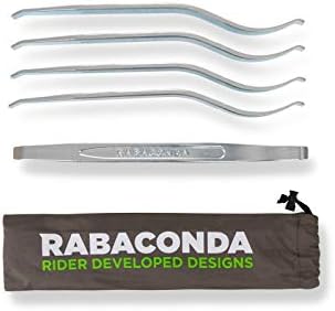 Rabaconda Motorcycle Pro Tire Iron Set - Premium Tire Changing Tools: 5 PCS Tire Spoons Tire Irons