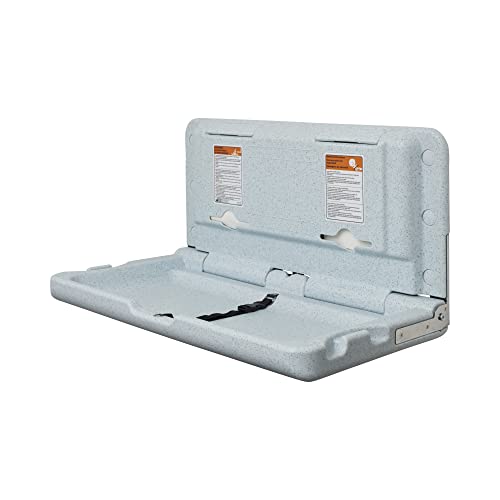 ECR4Kids Horizontal Wall-Mounted Baby Changing Station, Grey Speckled