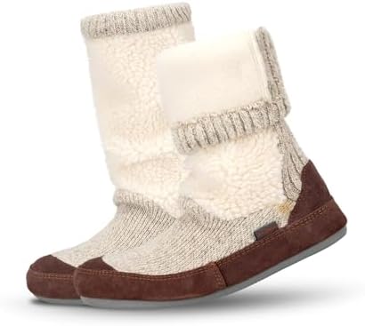 Acorn Slouch Boots Slippers for Women - Comfy, Memory Foam, Non-Slip, Durable, Mid-Calf House Slipper with Indoor/Outdoor Sole