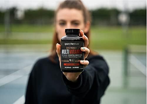 Sport Formula Daily Keto Superfood Multivitamin BCAA Amino Acid Powder Capsules for Men and Women. Won't Upset Your Stomach: Natural Vitamin B