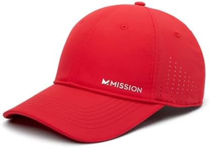 MISSION Cooling Vented Performance Hat Unisex Cap for Workouts, Golf & Running, Sweat & Water Activated Technology