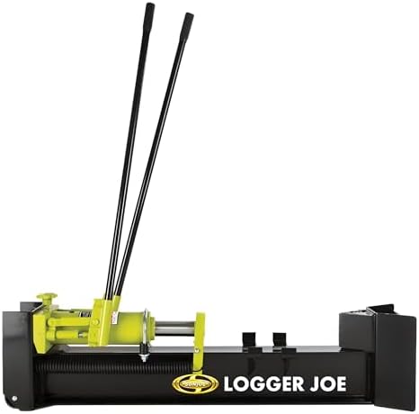 Sun Joe Cordless Manual Hydraulic Steel Beam Log Splitter, Portable and Compact, 10 Ton Capacity - Wood Splitting Machine and Equipment for Fireplace