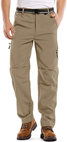Men's Waterproof Pants Fleece Lined Insulated Winter Hiking Ski Snow Pants