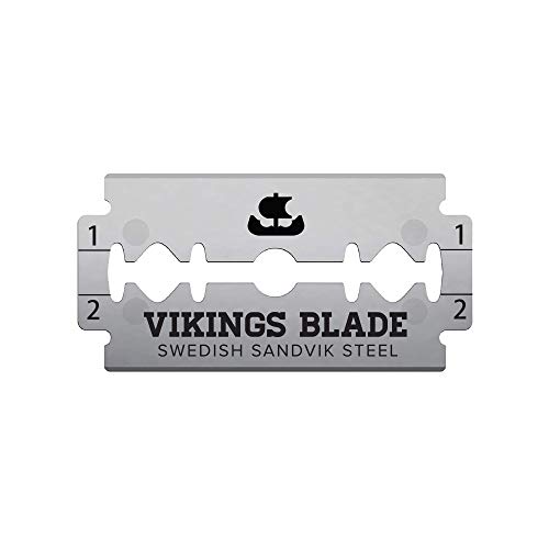 VIKINGS BLADE Double Edge Safety Razor Blades, 50x Blades, Swedish Steel + Platinum Coated, Replacement Razor Blades & Refills (Mild & Gentle)