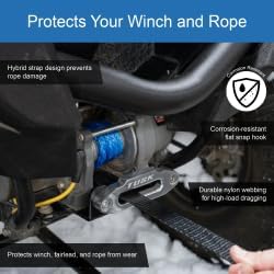 Tusk Plow Lift Strap for ATV/UTV Winch 94 Inch Length Heavy Duty Snow Plow Lift Strap, 3,200lbs