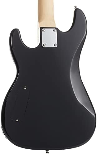 Full Size Electric Bass Guitar with 15-Watt Amp, Black - 4 String Right Handed Beginner Kit with Gig Bag and Accessories
