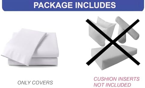 Prolinemax Style 2 - Mattress & Pillow Bolster Cushion for Outdoor Indoor Daybed Porch Swing Bed Contrast Pipe Crib Size AD101 | Covers ONLY |