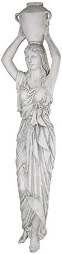 Design Toscano Dione the Divine Greek Water Woman Indoor/Outdoor Garden Statue, Medium, 22 inches tall, Cast Stone Resin, Antique Stone Finish