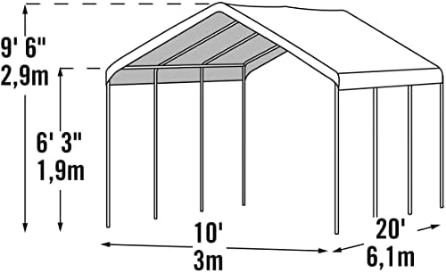 ShelterLogic 10' x 10' MaxAP Canopy Series Compact Outdoor Easy to Assemble Steel Metal Frame Canopy with 50+ UPF Sun Protection and Waterproof Cover, White, 23521