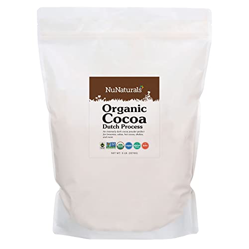 NuNaturals Organic Fairtrade Dutch Cocoa Powder Unsweetened 10-12%, 1 lb
