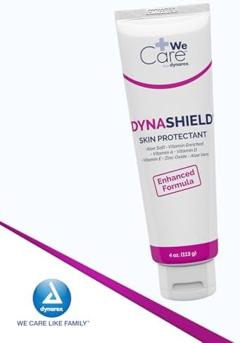 Dynarex DynaShield Skin Protectant Barrier Cream - Zinc Oxide Cream with Vitamins A, D, E