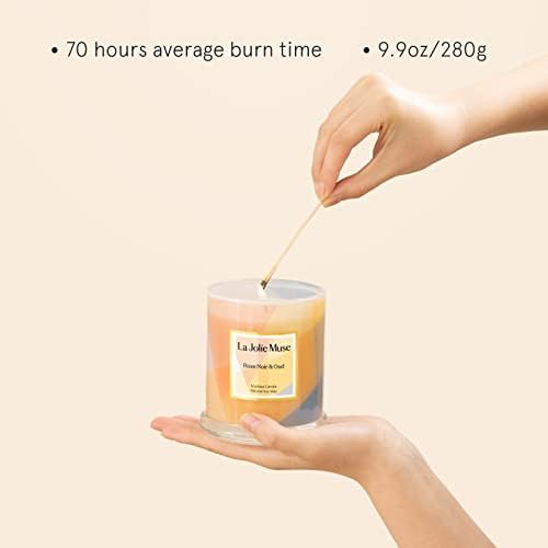 LA JOLIE MUSE Jasmine Floral Scented Candles for Home, Natural Soy 70 Hrs | Luxury White Jar Candle, Clean Non Toxic, Decorative Candle for Candle Warmer, Gifts for Women & Mom, Floral Engaged Candles
