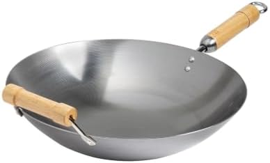 JOYCE CHEN Classic Series 12-Inch Carbon Steel Stir Fry Pan with Birch Handle