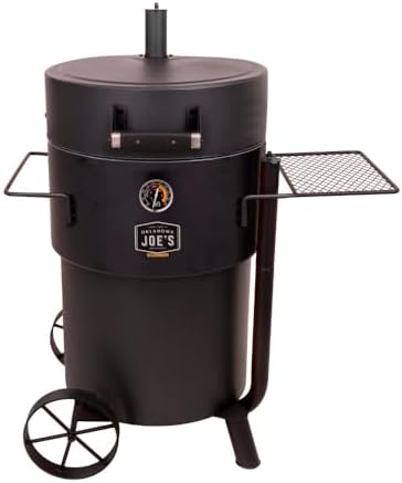 Oklahoma Joe's Bronco Pro 21.5 in. Heavy Duty Charcoal Drum Smoker and Grill with 366 sq. in. Cooking Area in Black