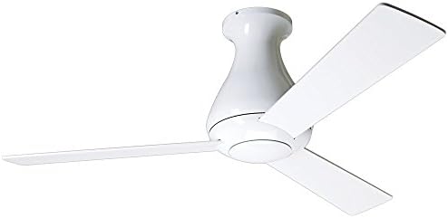 42" Modern Fan Altus Gloss White Hugger Ceiling Fan