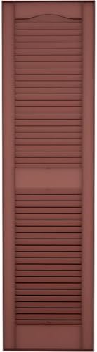 Ekena Millwork 14.5 in. W x 48 in. H Builders Edge, Standard Cathedral Top Center Mullion, Open Louver Shutters, Includes Matching Installation Spikes (Per Pair), 002 - Black