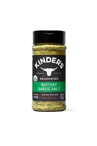 Kinder's Organic Buttery Garlic Salt, Premium Quality Seasoning, MSG Free and USDA Certified Organic, 2.75 oz