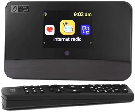 Ocean Digital WR-03M Internet Radio Receiver (No Built-in Speaker) with Bluetooth, FM, Wi-Fi, LAN, Optical & Line Out, UPnP/DLNA Streaming