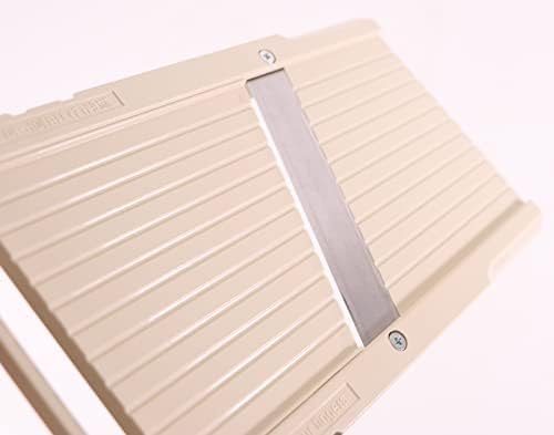 Benriner Mandoline Slicer with 4 Blades, Japanese Stainless Steel, BPA Free, 12.75 x 3.625-Inches, Beige