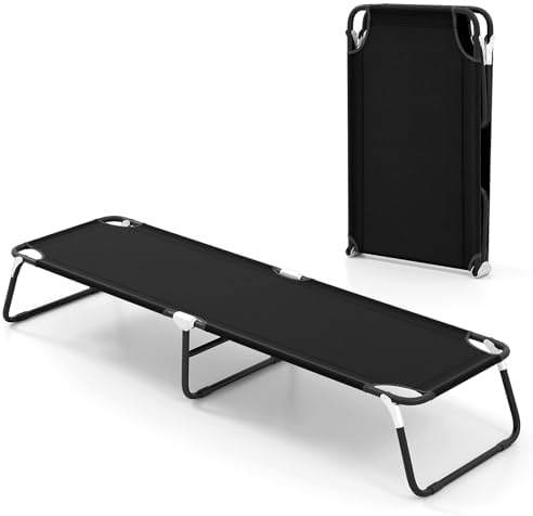 Goplus Folding Camping Cot, Sleeping Cots for Adults Kids