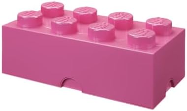 LEGO Storage Brick 8 12.1 L Storage Box with Lid Pink | Durable PVC-free plastic container for bricks, toys and clothes. Compatible with LEGO Brick Drawers and other 8-stud bins