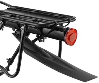 ROCKBROS Rear Bike Rack Quick Release Bike Cargo Rack for Luggage Commuting | Easy to install,heavy duty steel,red reflector,side protection,quick release system,rear back pannier rack with intructions
