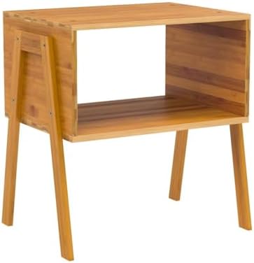 Pipishell Nightstands Set of 2, Bamboo Stackable Bedside Table, Night Stands with Storage Shelf, Small Bed Side Tables, 2-Tier End Table for Bedroom