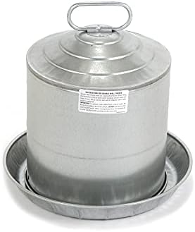 Little Giant® Double Wall Metal Poultry Fount | Poultry Waterer | Heavy Duty Galvanized Steel Waterer | Made in USA (Silver, 3 Gallon)