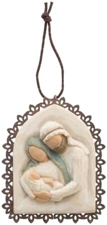 Willow Tree Holy Family, Sculpted Hand-Painted Hanging Ornament | Sentimental Keepsake Gift for Loved Ones, Cast from a Susan Lordi Original Carving, Cast Resin, Ready to Hang