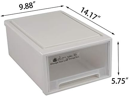 12 Quart Plastic Stacking Storage Drawer Unit Front Box, 1 Pack