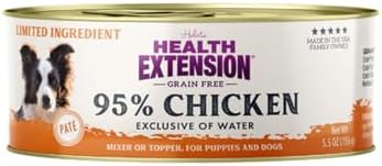 Health Extension 95% Beef Grain-Free Wet Dog Food, High Protein Recipe, Limited Ingredients, Picky Eaters, Ideal for Sensitive Stomachs 5.5 oz (Case of 24)