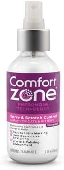 Comfort Zone Spray and Scratch Control Calming Spray for Cats 2oz - 2 Pack