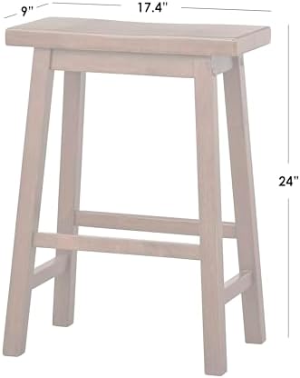 SilkWood Studio Arizona 24 inch Solid Wood Saddle Stool, Red