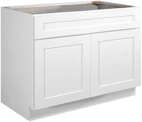 Design House Brookings Kitchen Sink Base Cabinet, 36", White | Floor Mount, Contemporary/Modern, Wood, Kitchen, 561498