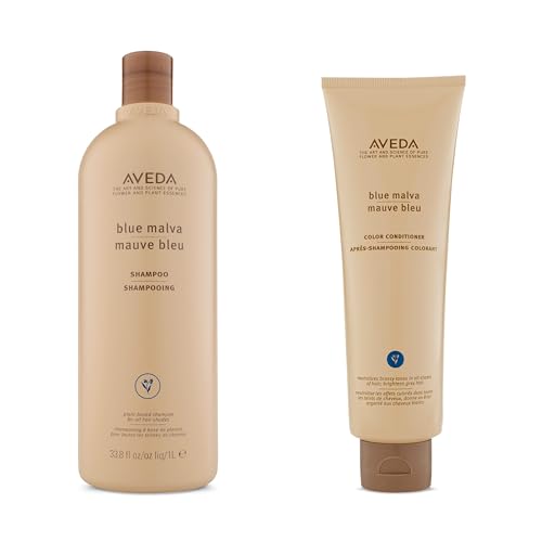 Aveda Blue Malva Shampoo | Purple Shampoo for Gray and Blonde Hair | Neutralizes Brassiness and Yellow Tones |With Blue Malva and Coneflower | 95%