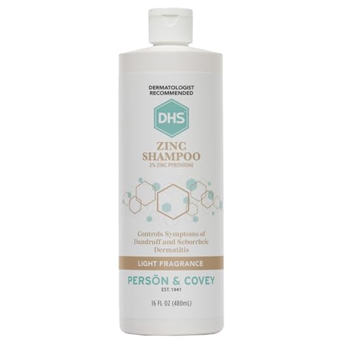 DHS Zinc Shampoo – Dandruff Shampoo – for Flaky and Dry Scalp with 2% Zinc Pyrithione, 8 oz