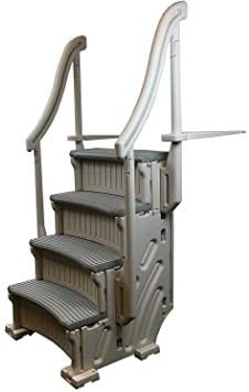 Confer CCX-ADD 4-Step Above Ground Swimming Pool Entry Steps Curved Add-on, Gray