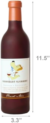 SILLY SQUEAKERS Tuffy Grrrobert Slobbery Wine Bottle Dog Toy: Squeaky Dog Toy, Washable and Floats, Vinyl Construction