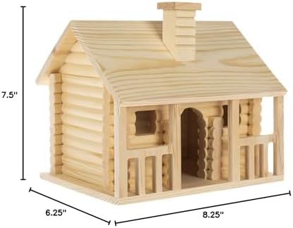 Hobby Lobby Woodpile Fun! Log Cabin Unfinished Wood Birdhouse