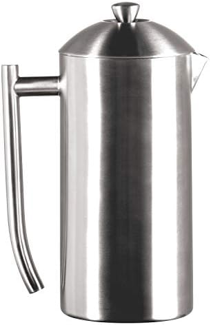 Frieling Double-Walled Stainless Steel French Press Coffee Maker - 36 oz Polished & Insulated Press Pot - Stainless Steel Coffee Maker