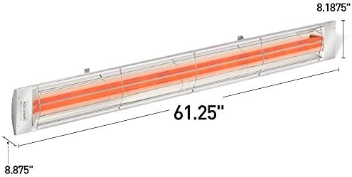 Infratech CD-6024 BL Stainless Steel 61.25” Dual Element Fixture 6000 Watt, 240 Volt, Black Finish