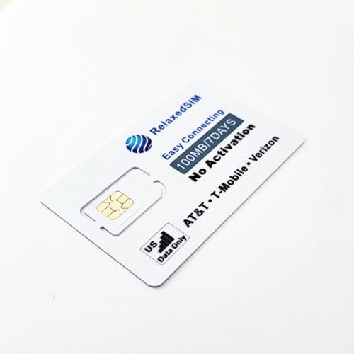 Data Only Sim Card No Activation, Prepaid Data Plan 24GB 360-Day USA Triple Network (AT&T/T-Mobile/Verizon) 4G Unlocked for Hunting & Trail Cameras,Portable Hotspot,IoT & Security Cameras – RelaxedSIM