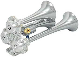 Caboose Chrome 12/24 Volt Air Horn Only - 3 Trumpets