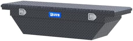 UWS EC10313 63-Inch Matte Black Heavy-Wall Aluminum Angled Truck Tool Box with Low Profile, RigidCore Lid