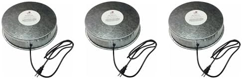 Farm Innovators Heated Poultry Waterer Base, 125 Watts, Metallic, 3-Pack