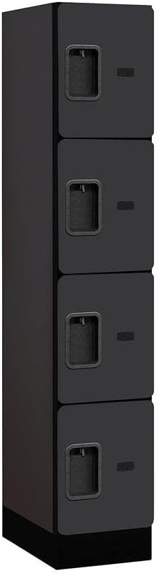 Salsbury Industries Four Tier Designer Wood Locker, Mahogany, 6' 3" x 18"