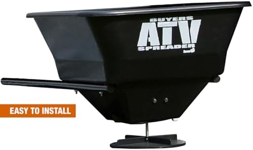 Buyers Products ATVS100 ATV Broadcast Spreader with Rain Cover, 100 lb Capacity, Rear Rack Mount, Poly Hopper, 12V Motor, for Seed, Fertilizer