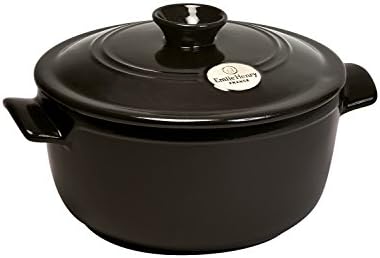 Emile Henry Flame Round Stewpot Dutch Oven, 5.5 Quart, Burgundy